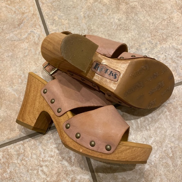 Korks Kork-Ease Annaleigh Wood Clogs platform Sandals Size 6 - Picture 6 of 7